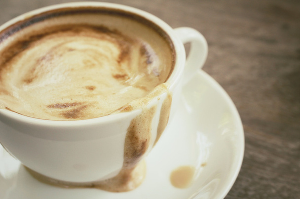 Vintage latte art coffee - Фото, зображення