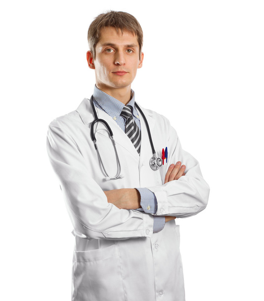 Young doctor man with stethoscope - Foto, Imagen