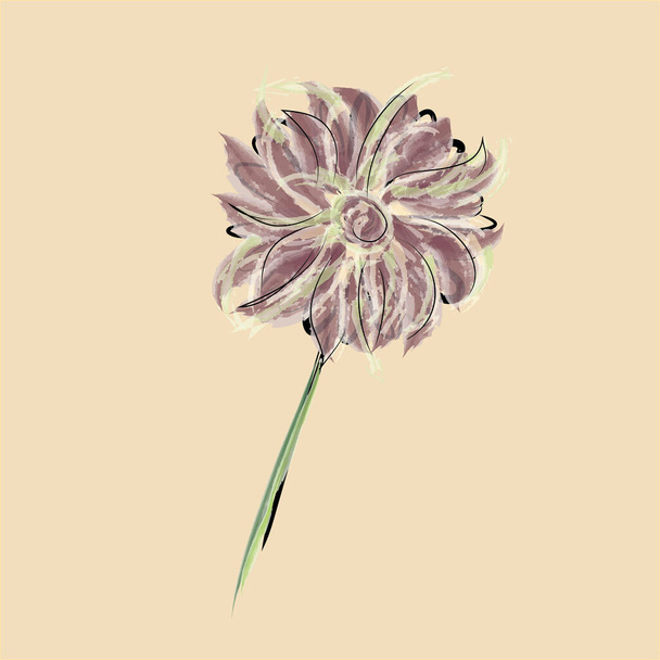 Vector illustration of cartoon flower. Symbol of fauna and bauty. - Vector, Image