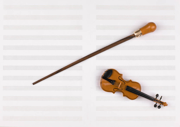 conductor stick and sheet music - Photo, Image