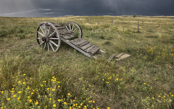 Старий Prairie колеса кошик Саскачевану. - Фото, зображення