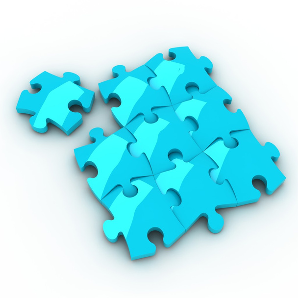 Puzzel met legpuzzel - Foto, afbeelding