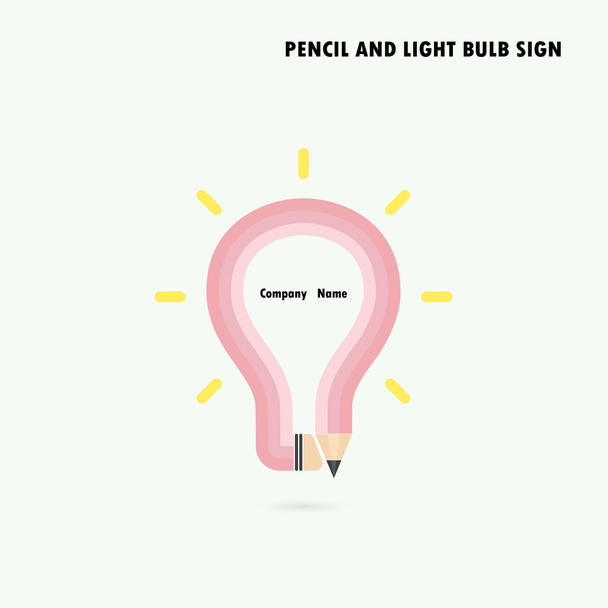 Pencil and light bulb on background. Education concept. - Vector, Image