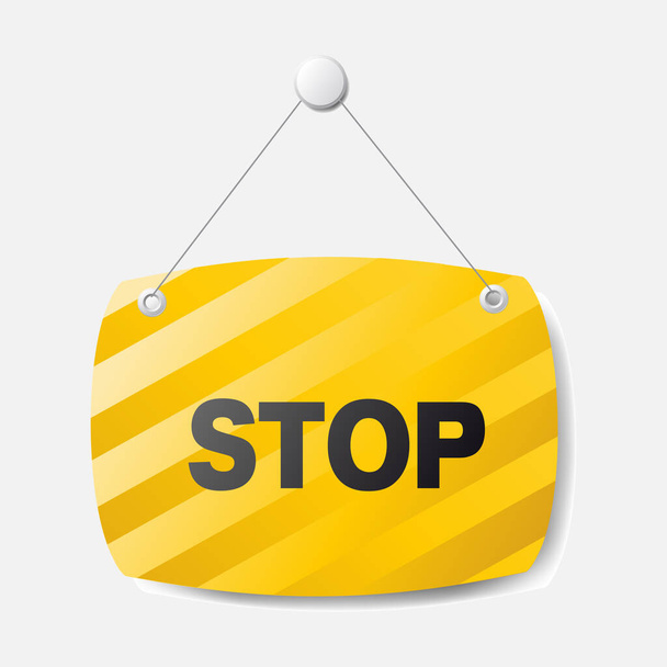 vektori varoitus keltainen stop-merkki eristetty valkoisella taustalla - Vektori, kuva
