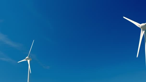 Concept d'énergies renouvelables vertes - éoliennes générant de l'électricité dans le ciel. Panneau de caméra horizontale
 - Séquence, vidéo