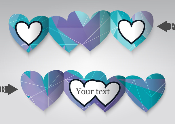 Template greeting card in the form of heart.  - Vektor, Bild