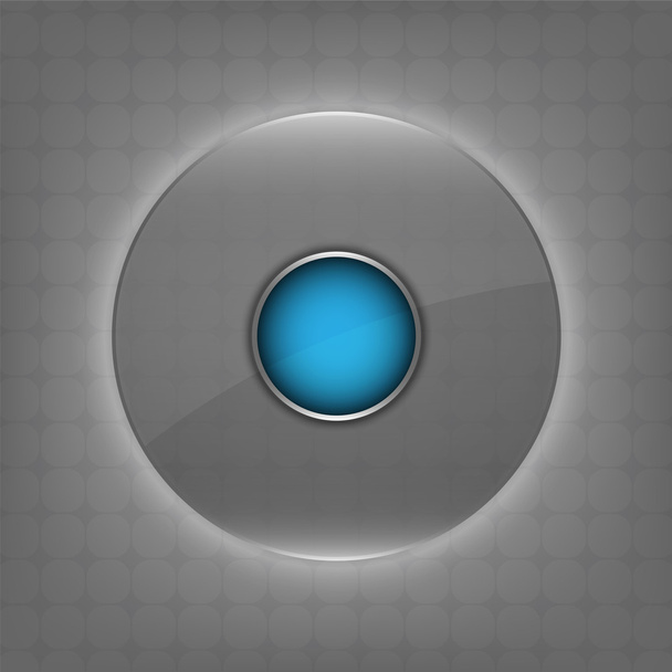 Transparent glass circle button - Vektor, Bild