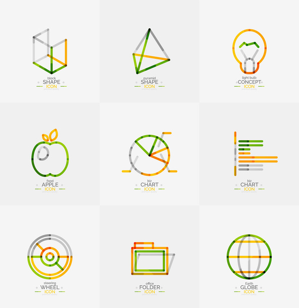 Conjunto de iconos web de diseño de línea delgada mínima
 - Vector, Imagen