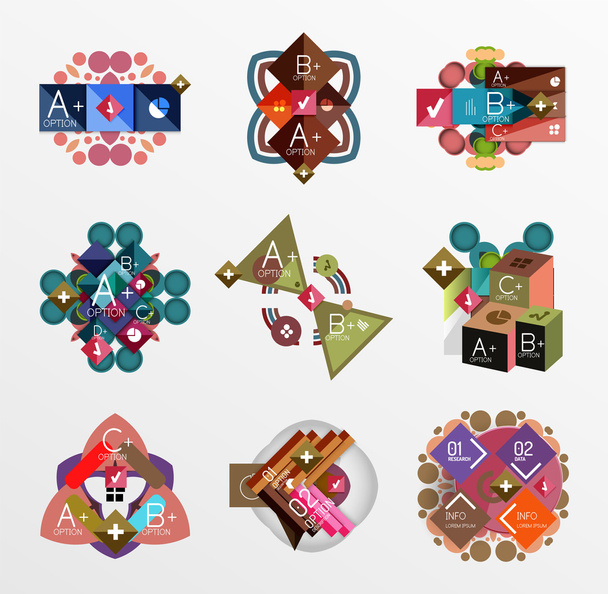 Set of abstract geometric shapes with options - Vector, Image