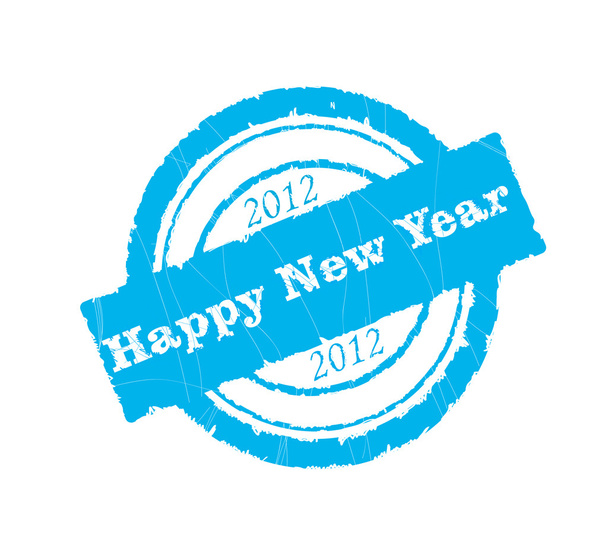 Happy new year. The blue press - Vector, Image