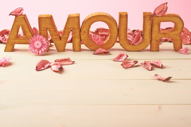 Word Amour meaning Love - Zdjęcie, obraz