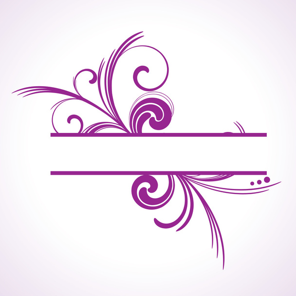 Purple frame with floral elements - Wektor, obraz