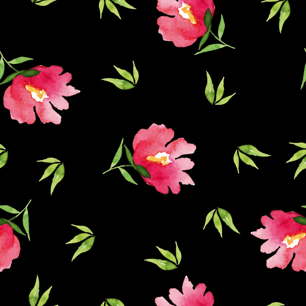 Seamless pattern watercolor flowers - Vector, Image