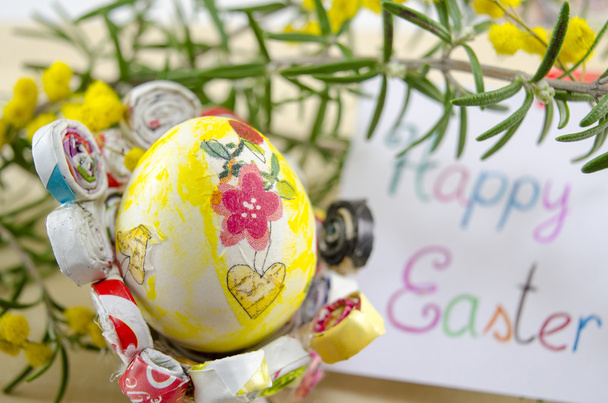 Ručně malované-decoupage velikonoční vajíčko na stojan - Fotografie, Obrázek