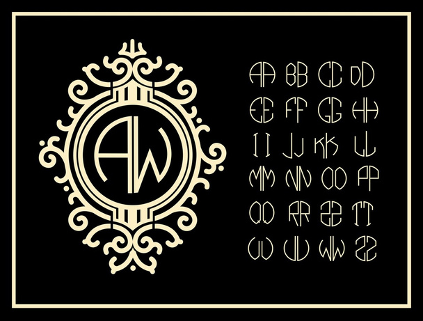 Cartas de arte para design de monograma
 - Vetor, Imagem