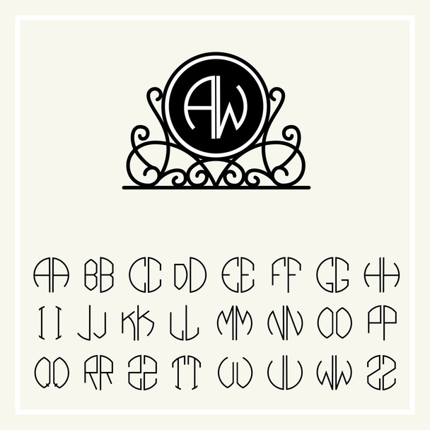 Art letters  for monogram  design - Vector, Image