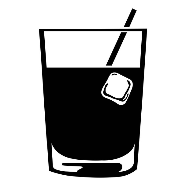 Trinken schwarzes Symbol isoliert auf weißem Hintergrund - Vektor, Bild