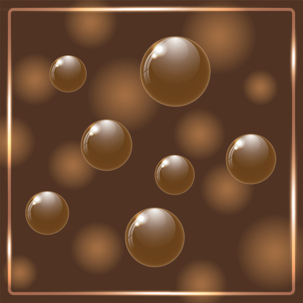 Brown chocolate balls on brown background.  - Vecteur, image
