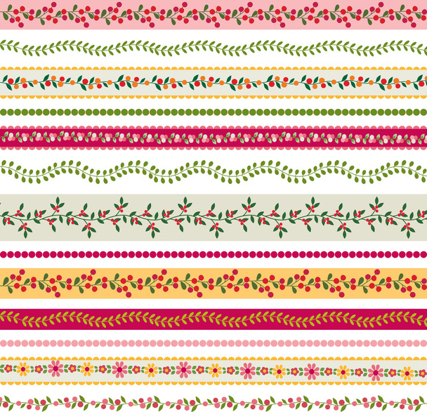 Woodland floral  borders - Vector, Image