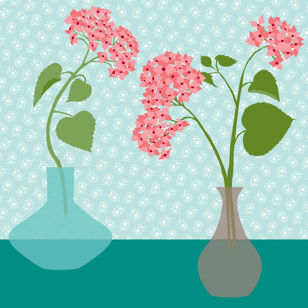 Botanické květiny a vázy - Vektor, obrázek