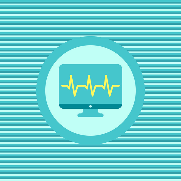 Monitor cardiogram color flat icon - Vector, Image