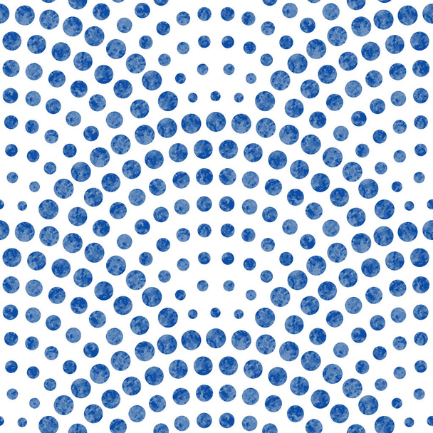 Motivo ondulato senza cuciture con disposizione geometrica della scala dei pesci. Acquerello blu dipinto gocce su uno sfondo bianco. Modello seigaiha a forma di ventaglio  - Vettoriali, immagini
