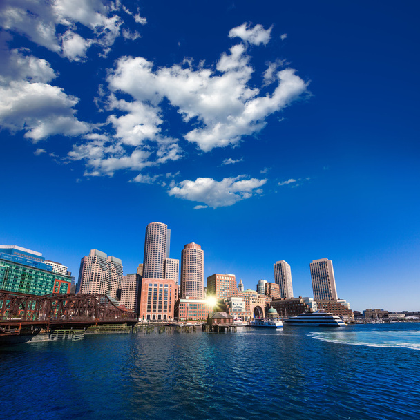 Boston panorama z Fan Pier sluneční Massachusetts - Fotografie, Obrázek
