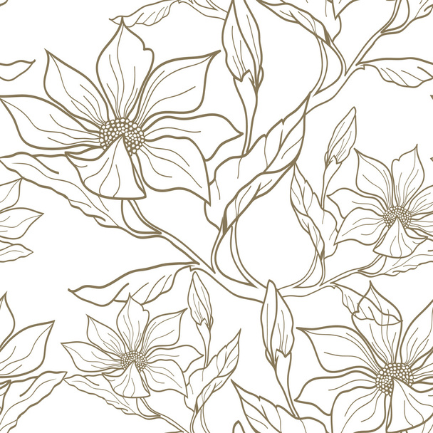 Seamless pattern with flowers - Vector, Imagen