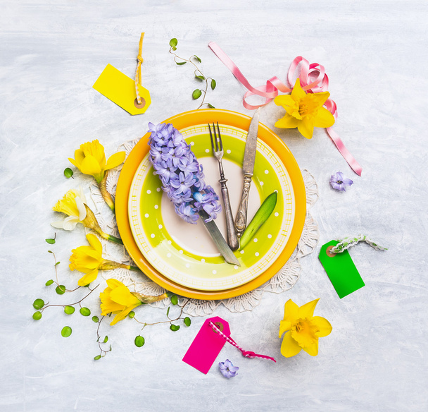 Spring table decoration - Fotoğraf, Görsel