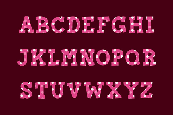 さまざまな用途のためのピンクドットアルファベットの多彩なコレクション - ベクター画像