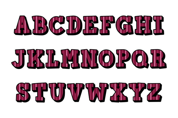 Универсальная коллекция букв алфавита "Розовая линия" для различных целей - Вектор,изображение