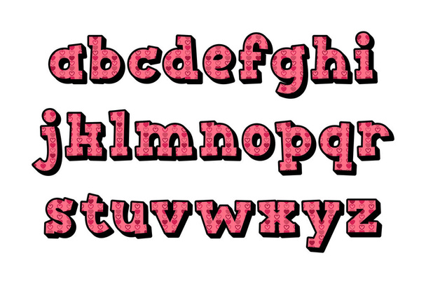 Colección versátil de letras románticas del alfabeto para varios usos - Vector, Imagen