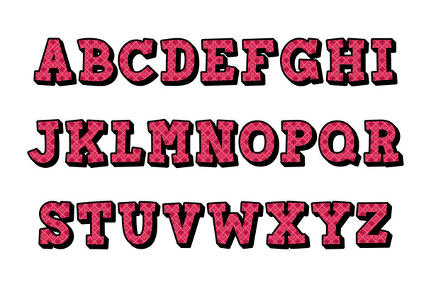 Colección versátil de letras del alfabeto de líneas amorosas para varios usos - Vector, Imagen