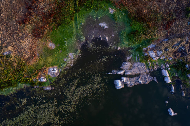 Paisagem aérea no reservatório de Molano. Espanha. - Foto, Imagem