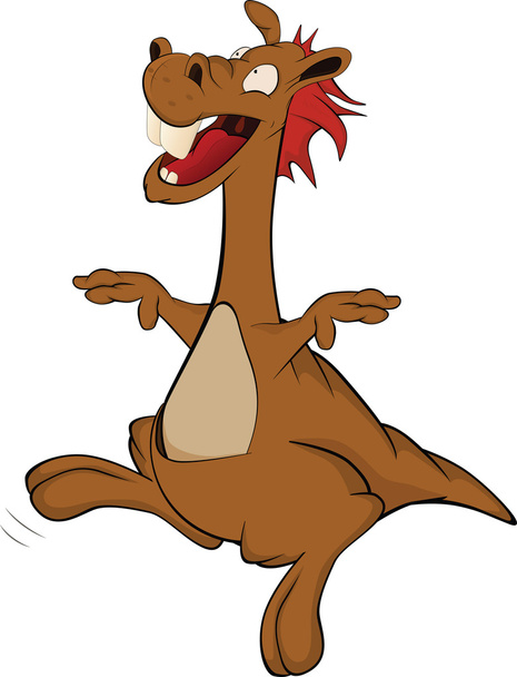 Cheerful kangaroo. Cartoon - Vector, Image