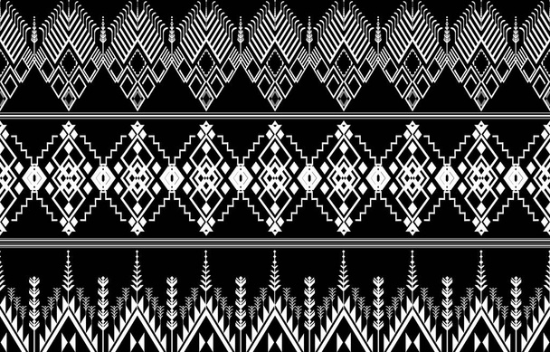 Ethnische monochrome nahtlose Muster. Hintergrund sind aztekische geometrische Muster. Drucken mit einem Stammesthema. Stoff vom Volk der Navajo. Abstrakte Tapeten in modernem Stil. Illustration im Vektorformat. Textildesign für Papier. - Foto, Bild