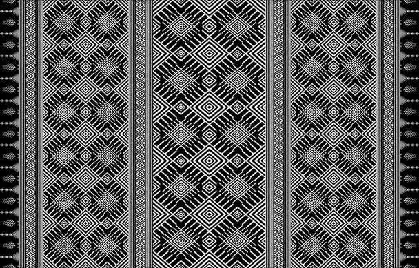 Seamless Textures with ethnic patterns. Navajo geometric abstract print. Decorative decoration with a rustic feel. The design is inspired by Native Americans. Colors are black and white. - Foto, imagen