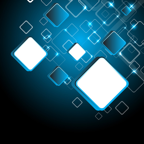 Abstract blue square background - Vector, Image