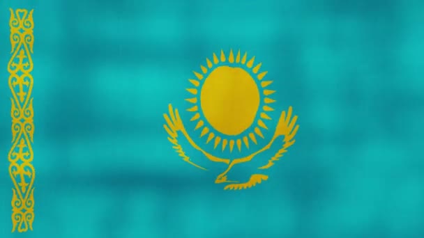 Kazachstan vlag zwaaien doek Perfect Looping, Full screen animatie 4K resolutie.mp4 - Video