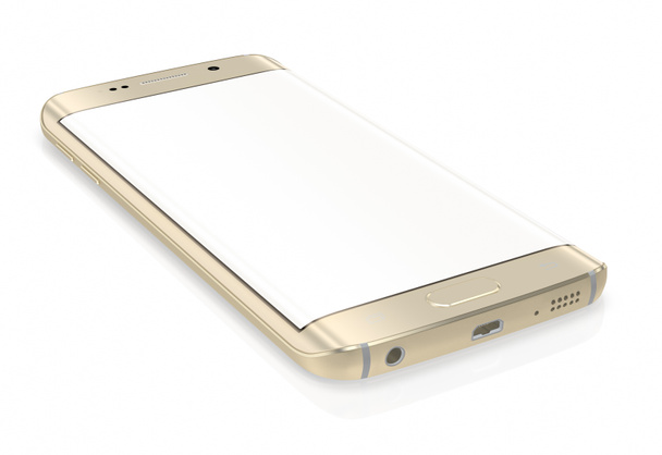Gold Platinum Smartphone edge with blank screen - Photo, Image