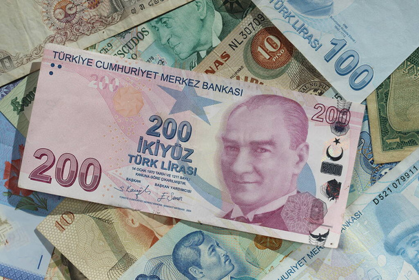 doscientos billetes de lira turca - Foto, Imagen