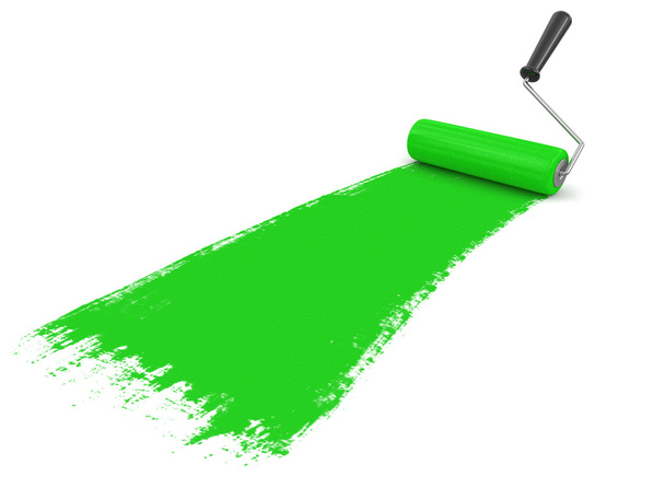 Paint roller (clipping path included) - Valokuva, kuva