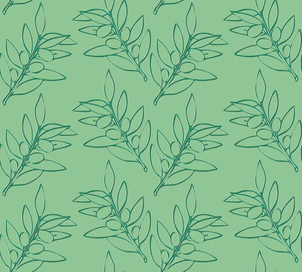 Seamless pattern olive branch. - Vector, Image