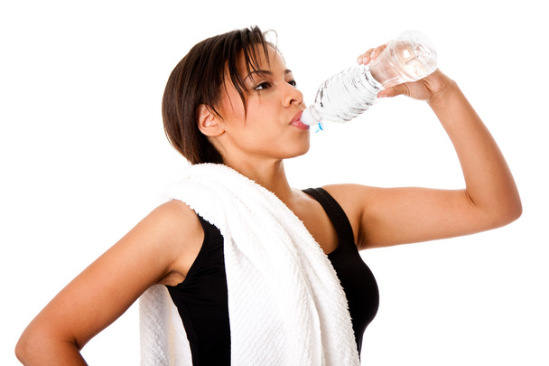Rehydrating drinking water after workout - Фото, изображение