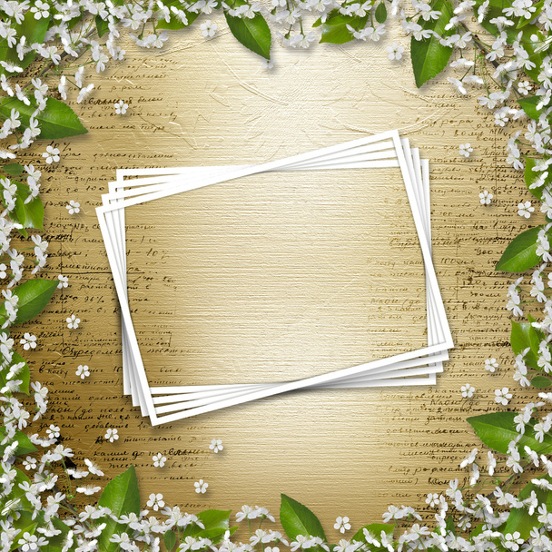 Writing abstract background with frame floral beautiful bouque - Foto, Bild