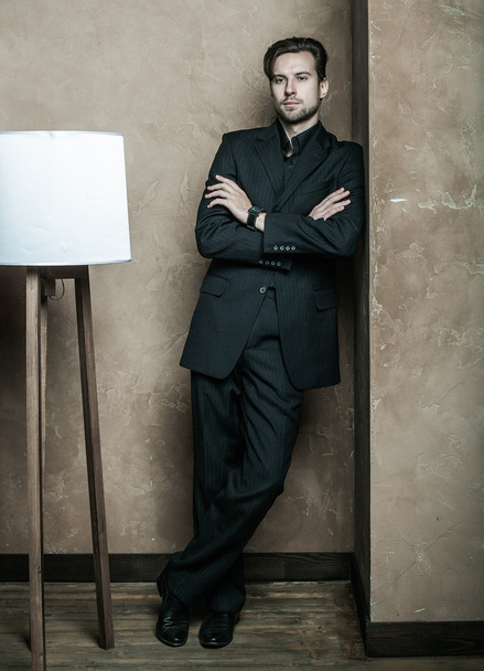 sexy fashion male model dressed elegant - Фото, изображение