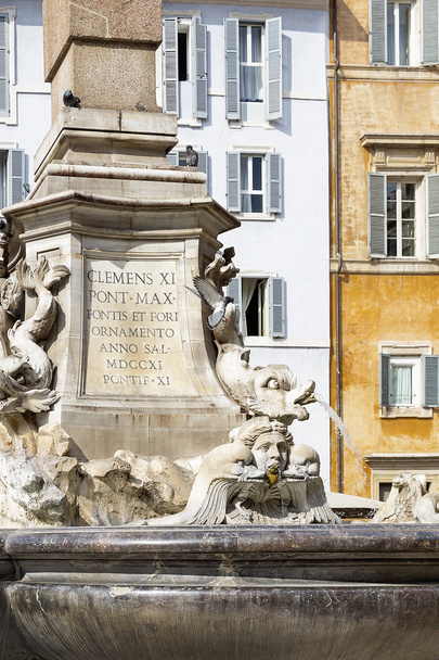 Sculpture on the Giacomo della Porta fountain in Rome, Italy - Photo, Image