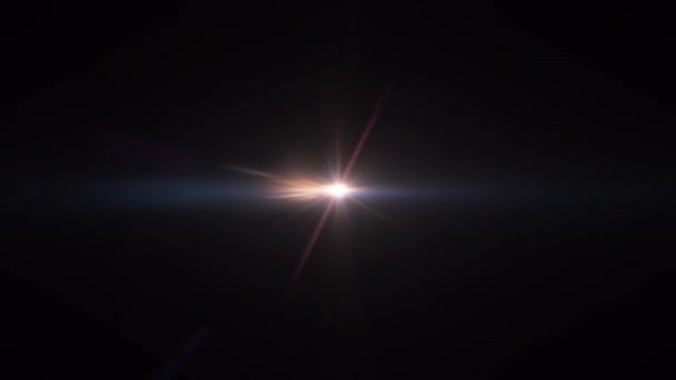 Abstrato centro de loop ouro roxo estrela azul brilho óptico luz animação no fundo preto.Isolado com canal alfa Quicktime Prores 444 codificar - Filmagem, Vídeo