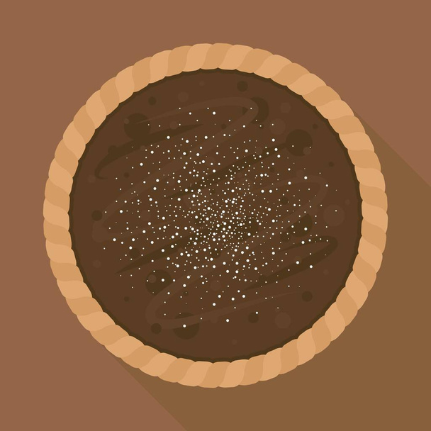 Suklaa tai ruskea sokeri piirakka sokeri jauhe ruskea tausta vektori - Vektori, kuva