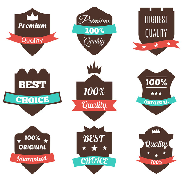 Set of vector vintage badges. Sale, premium quality, best choice - Vecteur, image